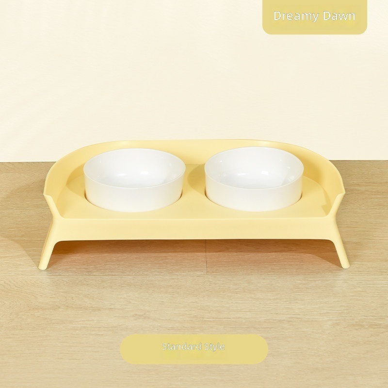 Dreamy dawn-leak-proof ceramic double-bowl rack