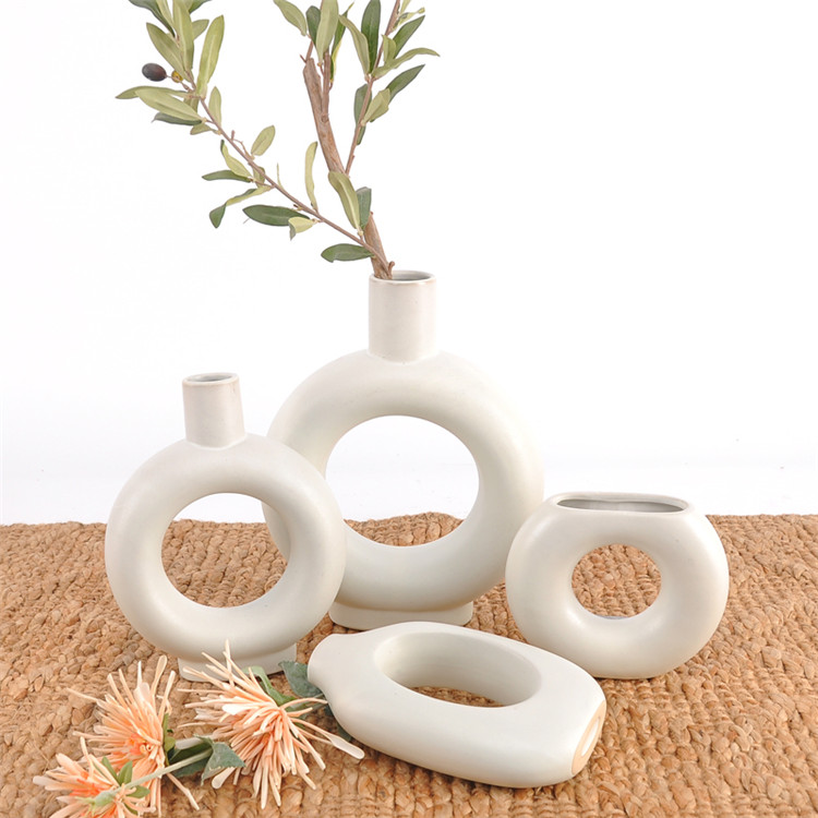 White ceramic vases nordic minimalism style decoration for centerpieces kitchen office vase decoration for home