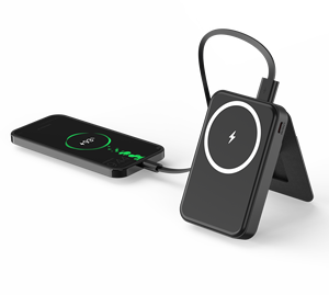 フォーンスタンド & カードウォレット付きプレミアムPUレザー磁気パワーバンク10000mAh 22.5W PD20W急速充電タイプC入力/出力 - Product Image 6