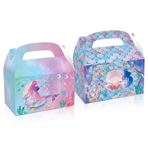 Nicro 12 cái hộp giấy xử lý kẹo nàng tiên cá nhỏ dưới biển cho trái cây quà tặng bao bì bánh sinh nhật trẻ em - Product Image 5