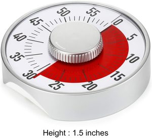 Timer per il conto alla rovescia meccanico rotondo, Timer visivo per aule, Timer da cucina con magnete - Product Image 5
