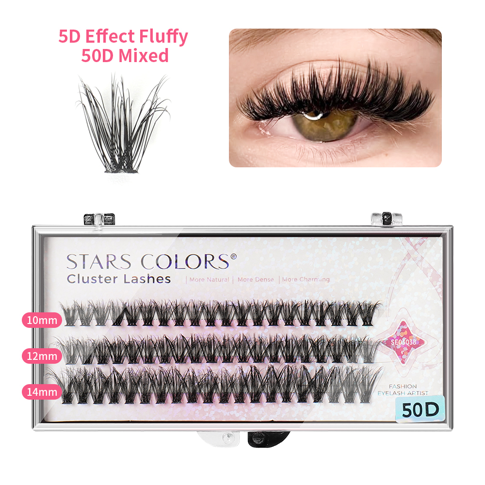 50D -3 ROWS lash cluster-Mixed length