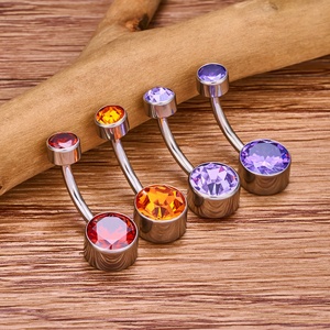 G23 F136 titanyum göbek Piercing iç dişli 14G yuvarlak Opal <span class=keywords><strong>CZ</strong></span> göbek göbek piercingi Nombril Ombligo kadınlar seksi göbek takısı