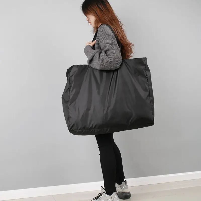Katlanabilir çevre dostu yeniden kullanılabilir yeniden kullanılabilir çanta omuz Oxford büyük kapasiteli kadın tote çanta ekstra büyük alışveriş çantası
