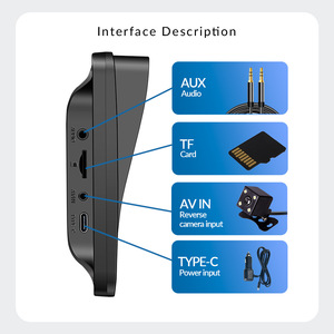 7 pulgadas Dual 720P DVR coche pantalla táctil cámara de salpicadero portátil Android Auto Monitor cámara de respaldo trasera USB todo CarPlay Compatible - Product Image 6