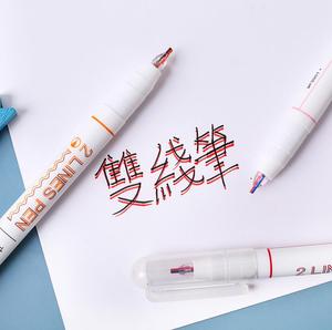 最受欢迎的双色热风荧光笔学生做手帐标记涂鸦书写荧光笔标记 - Product Image 3