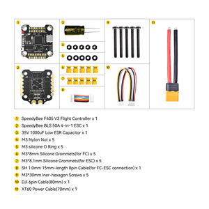 Speedybee V3 F405 F4ควบคุมการบิน BLS FC และ ESC STACK flytower 3-6S สำหรับโดรนแข่งขัน h/analog/vtc FPV - Product Image 6