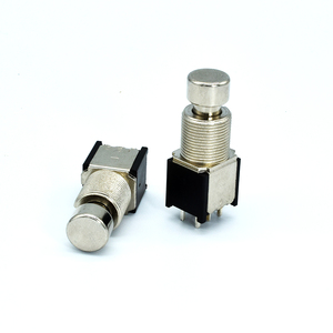 Terwin Factory Price 12mm 2pdt 6Pin <strong>PCB</strong> and Solder Terminal Metal Shaft <strong>Push</strong> <strong>Button</strong> Foot Pedal Guitar Effect <strong>Switch</strong> - Product Image 1