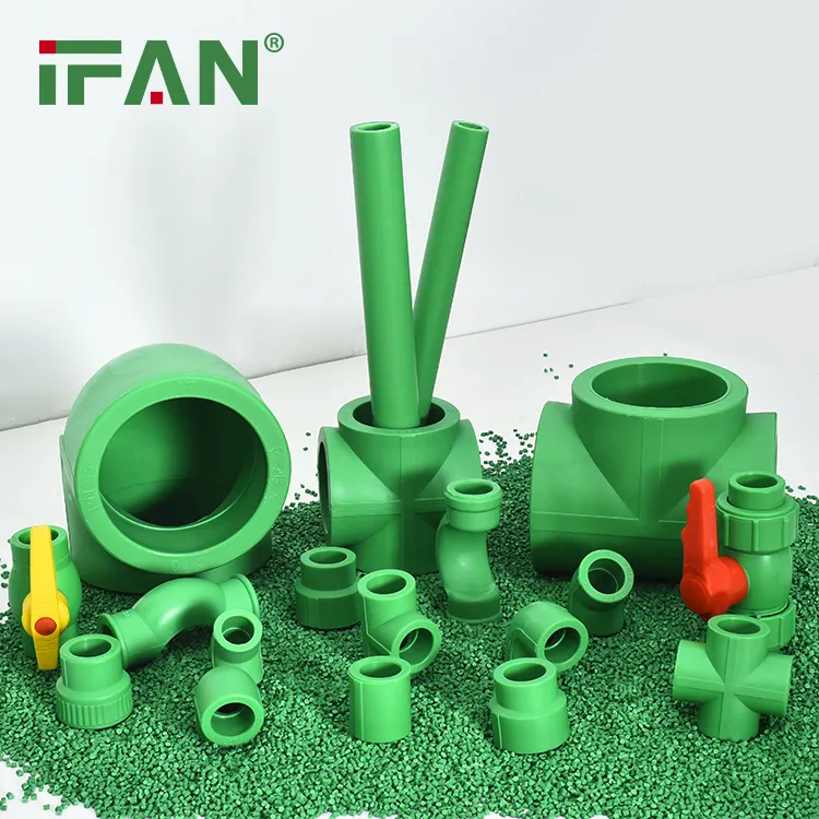 IFAN Original Factory Export materiali idraulici di protezione ambientale di alta qualità Ppr raccordi a croce per tubi verdi