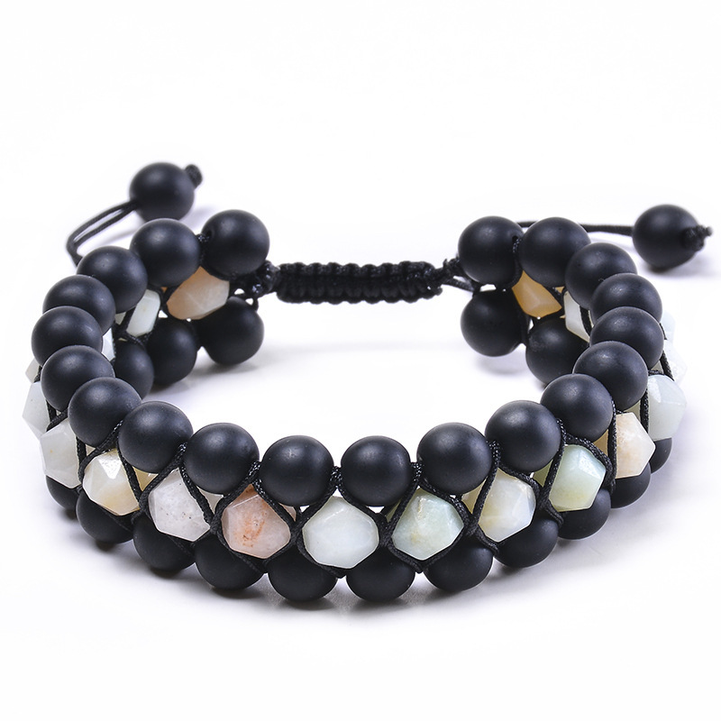 onyx mat et amazonite multicolore