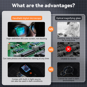 2MP 500X变焦2英寸工业科学用IPS发光二极管光源直接中国工厂数字检测电子显微镜 - Product Image 3