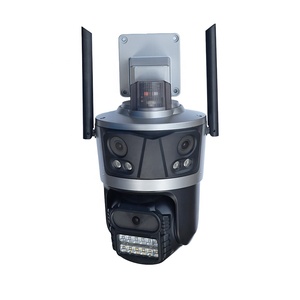 双面IP PTZ圆顶摄像机2MP 4MP双镜头无线CC摄像机WiFi，带3镜头三屏视图 - Product Image 1