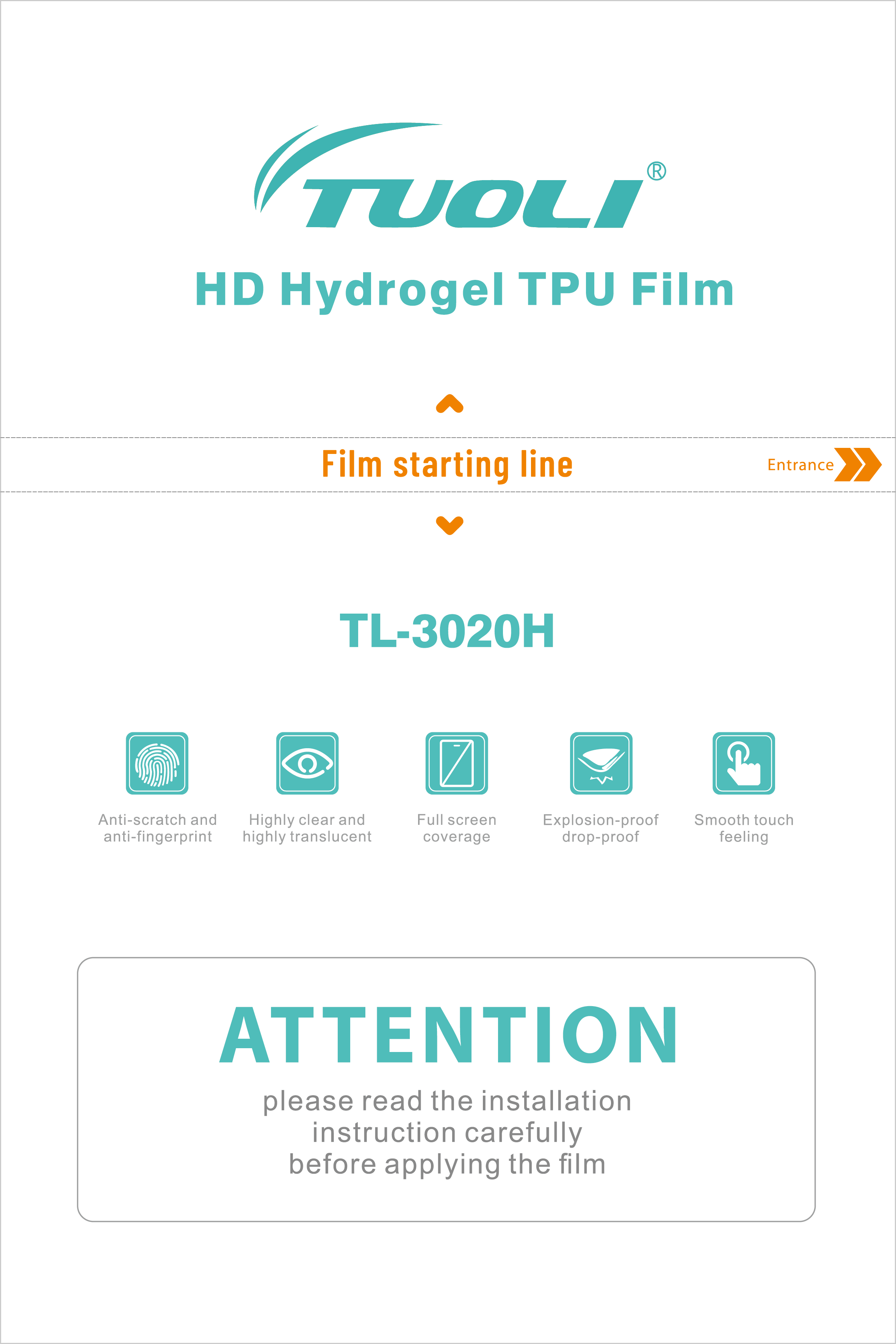 300*200MM HD Hydrogel TPU Film
