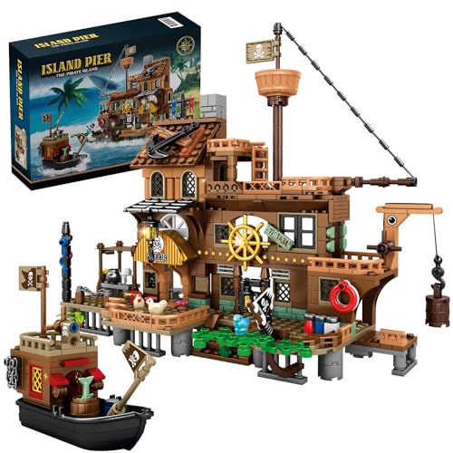 ELI0175945 Pirate Ship Set Dock Model Building Block Toy
