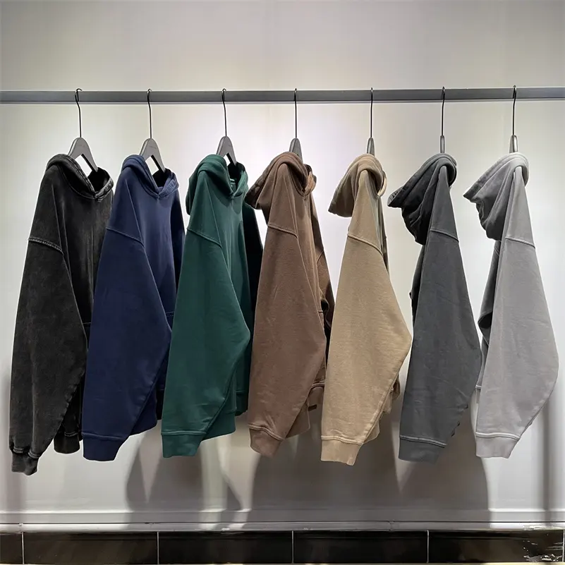 Großhandel Sweatshirts geschnitten und genäht Baumwolle Fleece übergroße schwergewichtig Stickerei Filz Patch Streetwear Hoodies Unisex