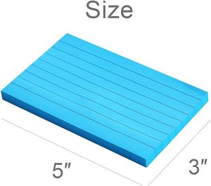 Plantillas de notas adhesivas reciclables con líneas de color al por mayor, papelería de oficina, Bloc de notas de pasta, blocs de notas 4x6 para uso en oficina
