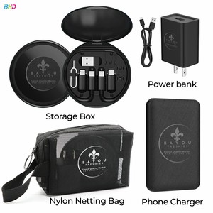 ラグジュアリー3000mahパワーバンクタイプc USBアダプター2A格安カスタムロゴ電話充電収納ボックスクリスマスギフトセット高級ギフト - Product Image 2