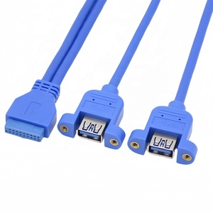 Usb3.0 Idc 20Pin Placa base Usb 19Pin 1 a 2 Usb 3,0 20Pin Un punto Dos Usb Adaptador Convertidor Cable divisor