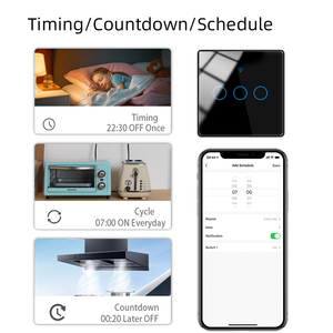 TuyaスマートウォールスイッチWiFiTouch強化ガラスパネル1/2/3/4ギャングSmartlifeリモートコントロールサポートAliceGoogle HomeAlexa - Product Image 6