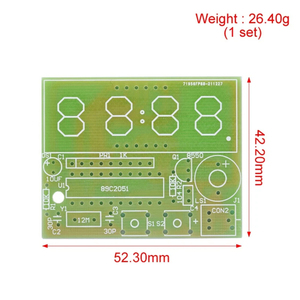 STC12C2052AD Display digitale a LED 4 bit orologio elettronico di produzione Suite elettronica fai da te Kit 0.56 pollici rosso due allarme - Product Image 2