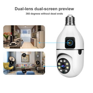 Levofast กล้องวงจรปิดเลนส์คู่ Wi-Fi V380 2MP โปรหลอดไฟ E27อัจฉริยะกล้องรักษาความปลอดภัยไร้สาย360องศา