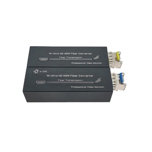 4K HDMI光纤转换器单模单光纤发射器接收器20公里5V DC USB C电源输入