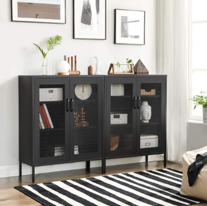 Hot bán tủ bếp tủ quần áo lưu trữ tủ 2 cửa lưới với 2 kệ điều chỉnh - Product Image 3