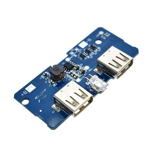 5V 2Aステップアップ電源モジュール18650電源バンク充電回路基板デュアルUSB出力1A入力 - Product Image 1