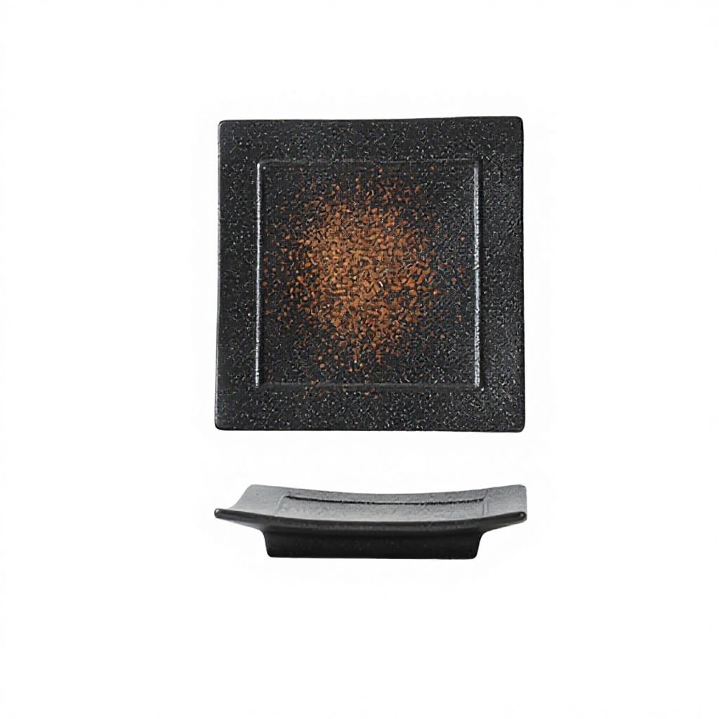 7 inch square plate-moyun black