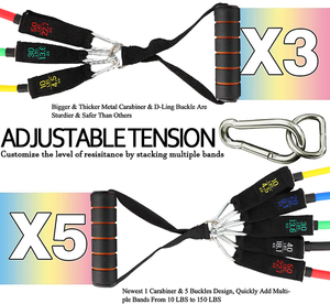 Costom Logo11Pcs Latex Pull up Exercise Bands 150 Lbs <strong>Elastic</strong> TPE Gym Fitness Resistant <strong>Loop</strong> Band Set with <strong>Handles</strong> - Product Image 5