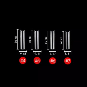 ที่หุ้มปลายเล็บยาวตรง XXL ใสขนาด600ชิ้นยาวพิเศษแบบสั่งทำสำหรับเติมโลโก้4567เล็บเปลือกหอยทรงสี่เหลี่ยมหัวเล็บเทียม - Product Image 5