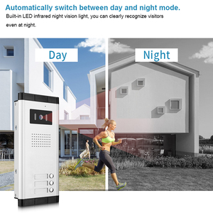 Venta caliente Sistema de intercomunicación de video de alta calidad para apartamento 4 Cámara de timbre con cable con unidad exterior de visión nocturna IR - Product Image 5