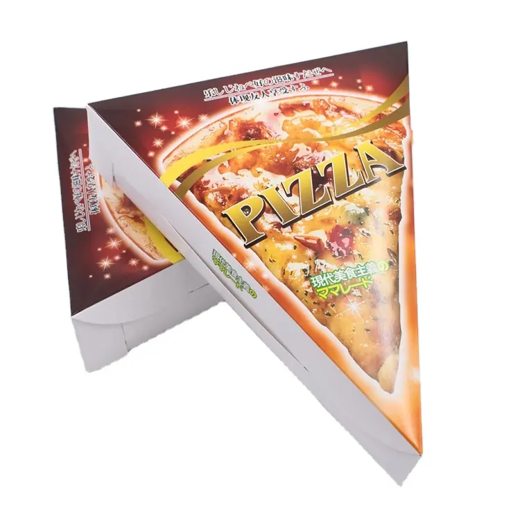 Boîte de papier d'emballage de pizza avec le logo personnalisé boîte à pizza de papier de papier de triangle jetable à emporter plateau de nourriture boîte papier