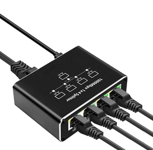 Divisor Ethernet Gigabit de 1 a 4 Hub de alta velocidad de 1000Mbps para 4 Dispositivos Compatible con Cat5 Cat6 Cat7 Cat8 alimentado por USB - Product Image 1