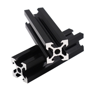 2020 Preto Anodizado T-Slot 20 Série Perfil Padrão Europeu Extrudado Linear Rail 20x20 t Slot Perfil De Extrusão De Alumínio