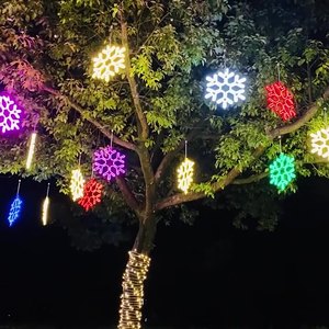 <span class=keywords><strong>LED</strong></span> Snowflake Dia de Natal ao ar livre pendurado luzes impermeável árvore árvores brilhantes de ano novo com IP44 Rating