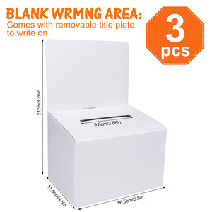 Yuva çıkarılabilir başlık çekiliş bağış toplama kartı abonelik kutuları ile beyaz öneri karton seçim sandığı - Product Image 6