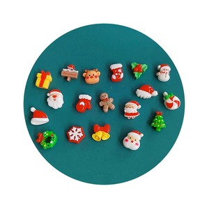 Reçine Mini renkli Santa kardan adam noel ağacı geyik düz geri figürinler Nail Art DIY karalama defteri aksesuarları el sanatları