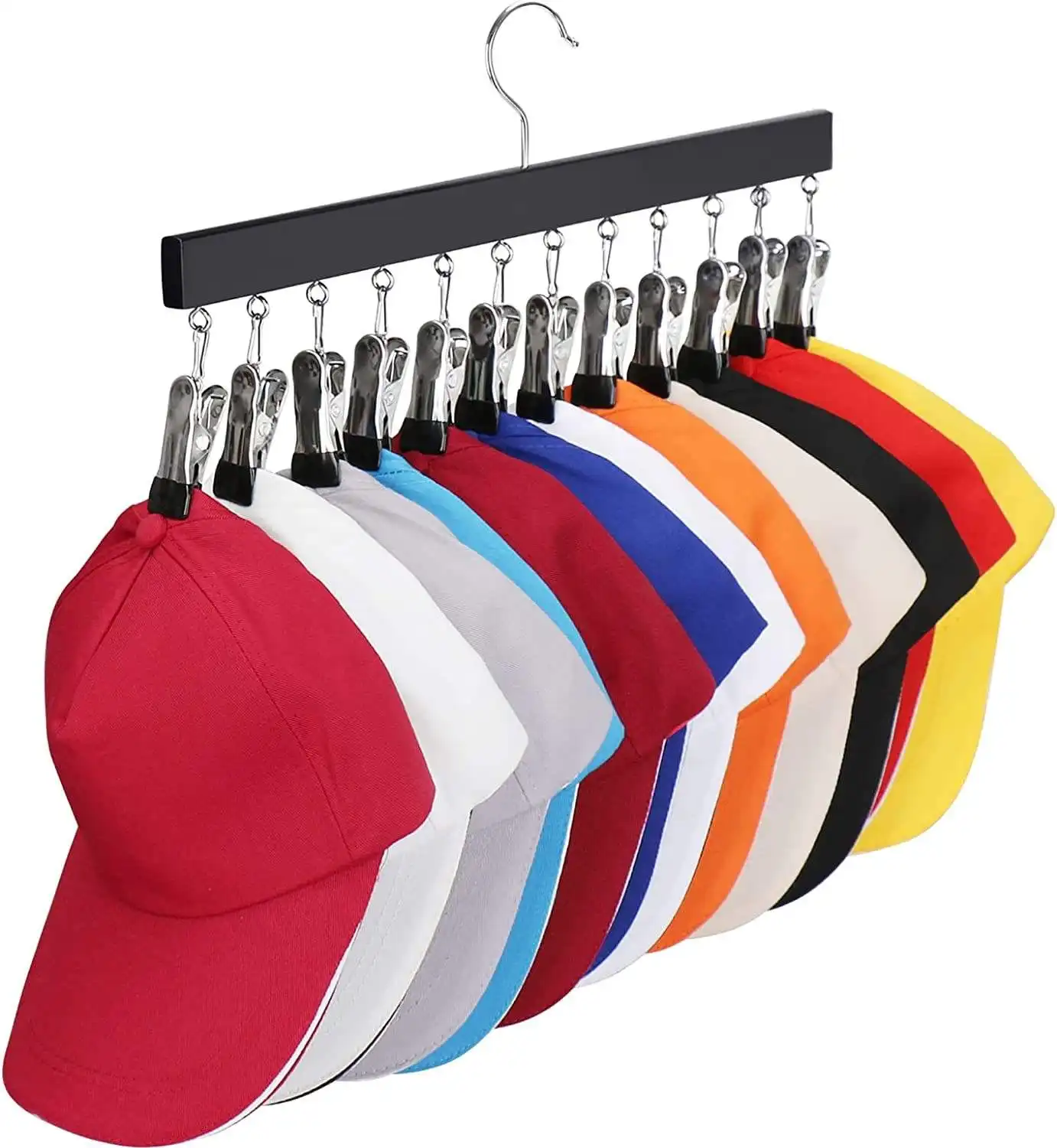 LEEKING Factory wholesale drying wooden hanger with clips for storage sock and hats