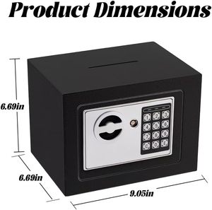 Caja fuerte de seguridad para el hogar, caja fuerte de acero con sensor de luz, teclado digital ignífugo y llave/código de acceso, bolsa de dinero incluida - Product Image 5