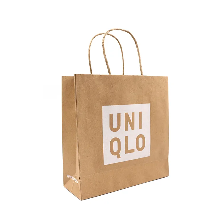 Bolsa impermeable biodegradable personalizada para envolver regalos, bolsas de papel recicladas para ropa, zapatos, zapatos para correr de cartón de papel Kraft para hombres