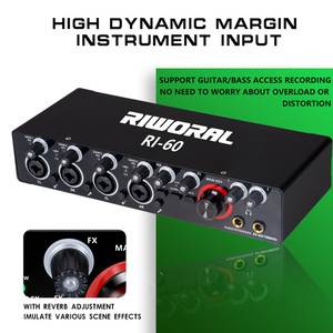 <strong>Audio</strong> Interface 4 Channel XLR <strong>Inputs</strong> Digital Portable 48V <strong>Microphone</strong> Studio Sound Card for PC Studio Recording For 24bit/192khz