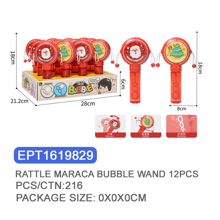 EPT1619829-Maraca Sonajero Navideño Varita de Burbujas 12PCS (216pcs/ctn)