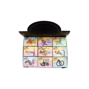 2021 Wooden and Metal Brainteasers Unique Brain Teasing <strong>Challenges</strong> <strong>Match</strong> Box Puzzle Display Box with 54pcs - Product Image 4