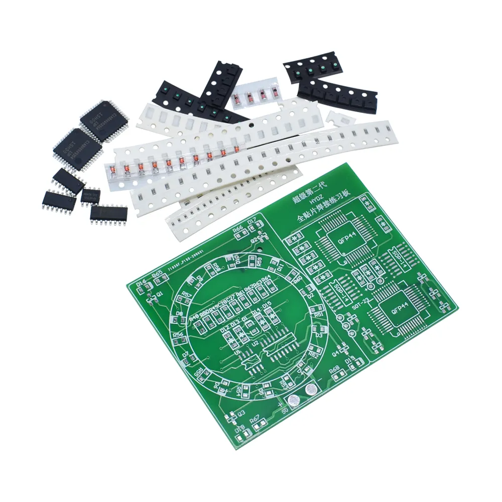 Kit de tablero de ejercicio de soldadura por lotes de electrónica inteligente parche NE555 + CD4017 lámpara rotativa DIY laboratorio de entrenamiento de habilidades