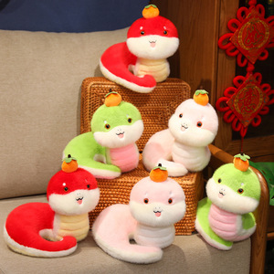 Personalizado respetuoso con el medio ambiente personalizado simulación Python Feliz Año Nuevo serpiente animales de peluche de juguete
