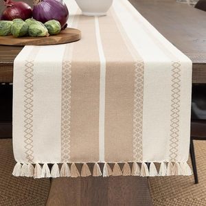 Bảng <span class=keywords><strong>Runner</strong></span> dệt bông màu be trang trại mộc mạc bảng <span class=keywords><strong>RUNNER</strong></span> cho nhà bếp hiện đại - Product Image 1