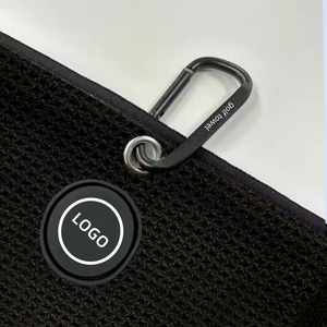 Özel logo manyetik GOLF havlusu 4-IN-1 süper güçlü mıknatıs mikrofiber Waffle havlu tasarım fırça ile - Product Image 1