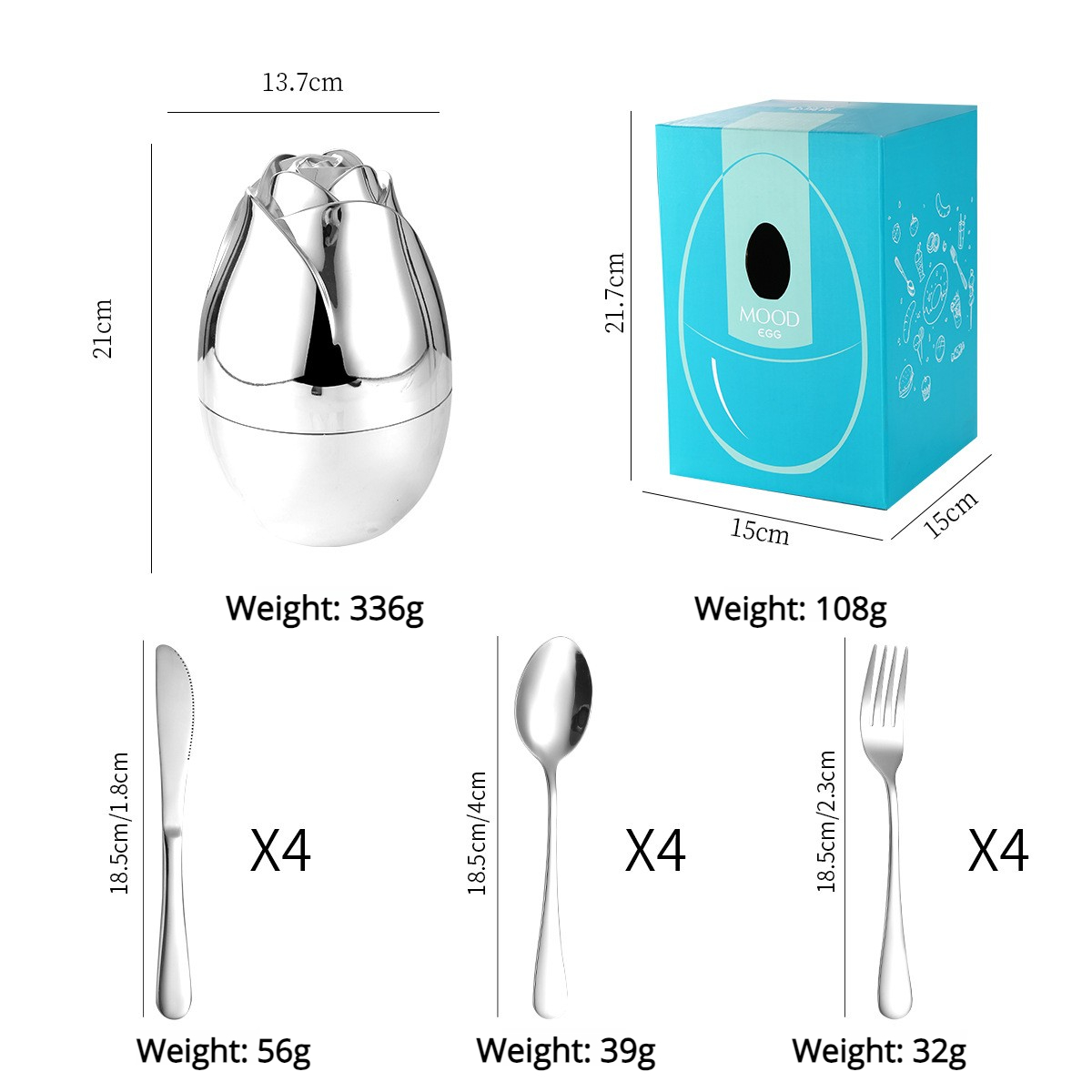 Oeuf rose argenté + argent