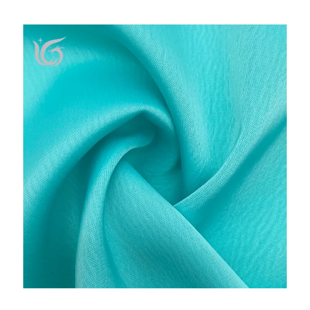 95% poliéster 5% Spandex tela elástica arrugas excelente drapeabilidad tela de satén para ropa vestido tela de seda